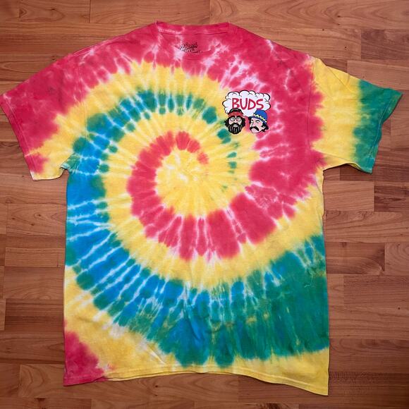 Cheech & Chong Buds Tie Dye Retro Vintage Comedy Classic T-Shirt Medium - Picture 1 of 4